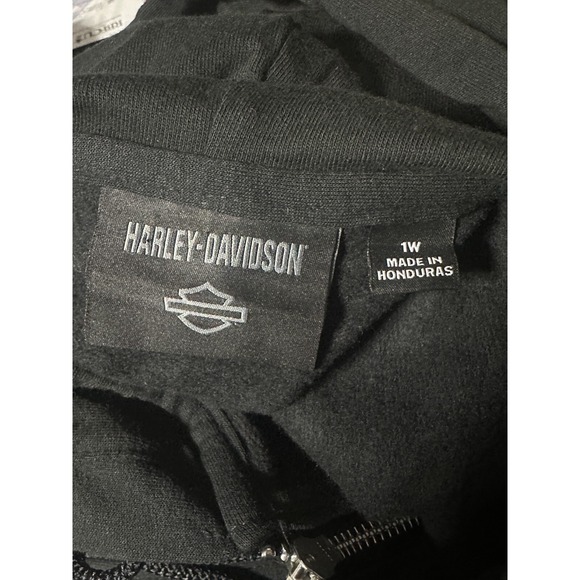 Harley-Davidson Womens Size 1W Full Zip Hoodie Black Bar Shield Logo Fleece NEW - Picture 6 of 7